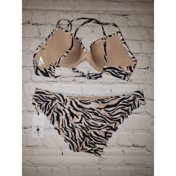 Nwt Shade & Shore Animal Print Women's Size M8/10 & 34B Bikini - Picture 2 of 2
